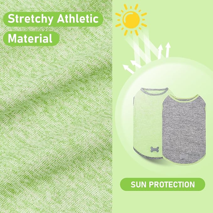 KYEESE 2Pack Dog Shirts with Reflective Label Sun Protection Quick Dry Dog T Shirt Soft Tank Top Stretchy Sleeveless Pet Vest Lightweight Pet Clothes, XX-Large