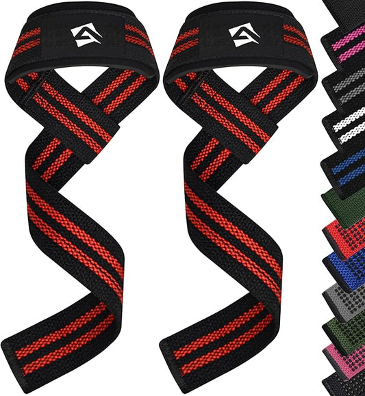 Lifting Wrist Straps for Weightlifting, Powerlifting & Deadlifts – 23” Neoprene Padded Cotton Straps for Strength Training & Gym Workouts - Maximum Grip Support for Men & Women