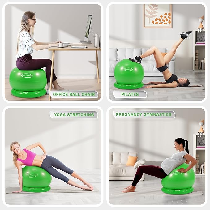 Anti-Burst and Slip Resistant Exercise Ball Yoga Ball 2,000-Pound Capacity,