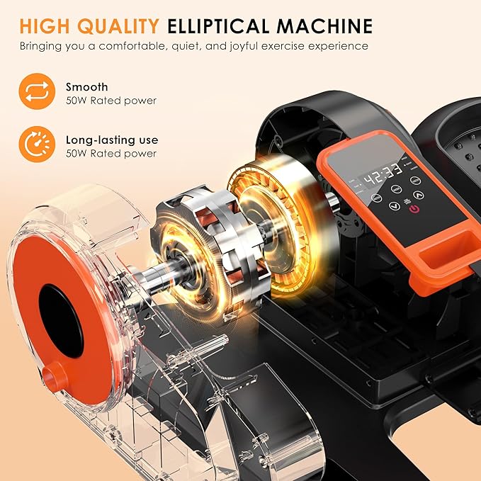 soges Under Desk Elliptical Machine,Seated Pedal Exerciser for Senior,12 Adjustable Speeds Portable bidirectional Ellipse Exerciser,Ellipse Leg Exerciser with Remote Control and Manual Mode