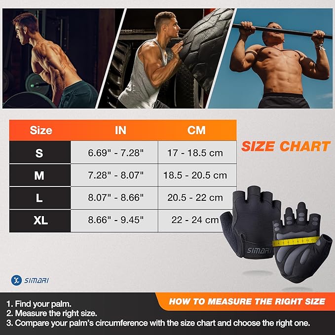 SIMARI Breathable Workout Gloves for Men and Women