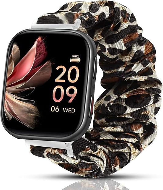 Compatible for FITVII Nexa, HM21, HM68, H86, HM57, HM78, H56 Smart Watch Fitness Tracker Bands, 18mm, 20mm, 22mm Fabric Elastic Scrunchie Elastic Women Cute Replacement Straps