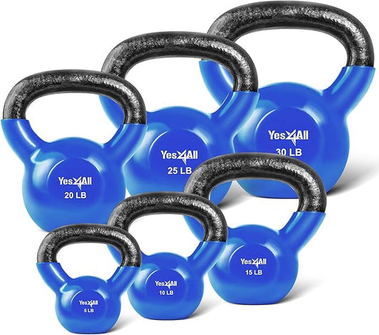 Yes4All Combo Kettlebells Vinyl Coated Weight Sets Great