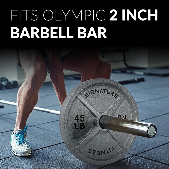 Deep Dish 2-Inch Olympic Cast Iron Weight Plates with E-Coating