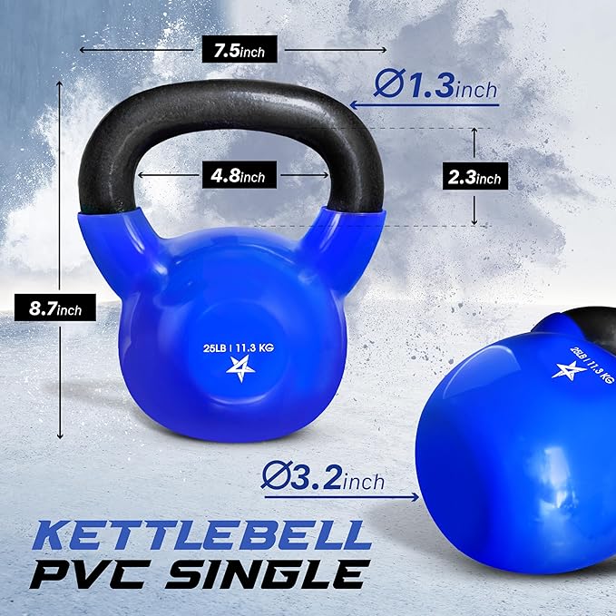 Yes4All 5-65lbs Kettlebells Vinyl Coated Cast Iron