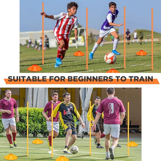 Jenaai 36 Pcs Agility Training Equipment Include 16 5ft and 20 Agility