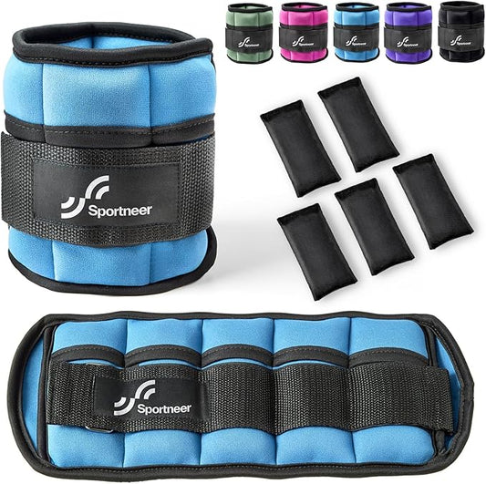 Sportneer Adjustable Ankle Weights for Women and Men 1 Pair 2 3 3 4 4 6 6 7 7 LBS