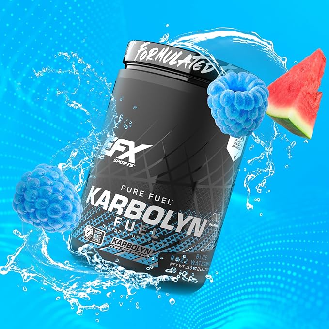 EFX Sports Karbolyn Fuel | Fast-Absorbing Carbohydrate Powder | Carb Load, Sustained Energy, Quick Recovery | Stimulant Free | 18 Servings (Blue Razz Watermelon)