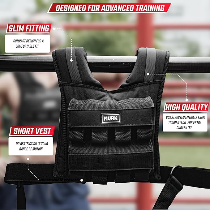 MVRK Weighted Vest Men 18lbs | 28lbs | 35lbs | 45lbs | 65lbs - Weighted Workout Vest With Removable Iron Weights, Heavy Duty Weighted Exercise Vest For Functional Training & Calisthenics - Weight Vest for Men and Women