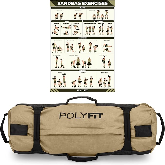 Polyfit Classic Sandbag - Heavy Duty Workout Sandbag 8 Gripping