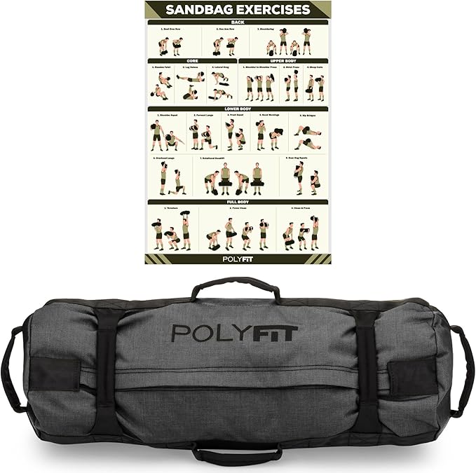 Polyfit Classic Sandbag - Heavy Duty Workout Sandbag 8 Gripping