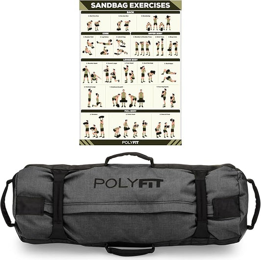 Polyfit Classic Sandbag - Heavy Duty Workout Sandbag 8 Gripping