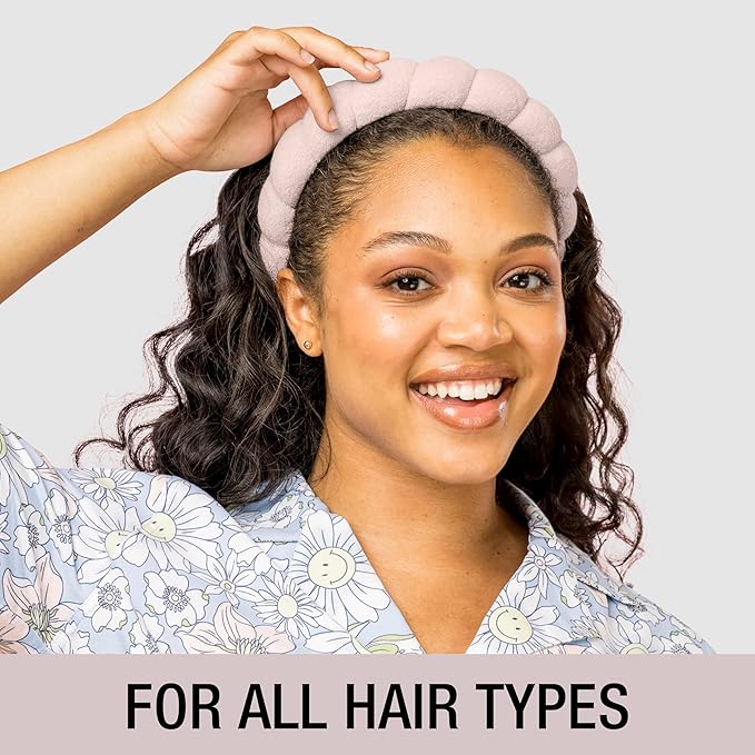 Conair Spa Makeup and Face Washing Headband - Bubble Design - Pink