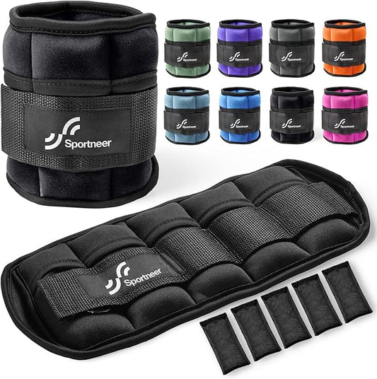 Sportneer Adjustable Ankle Wrist Weights for Men Women Kids 2 lbs 1 Pair 4 lbs