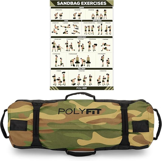 Polyfit Classic Sandbag - Heavy Duty Workout Sandbag 8 Gripping