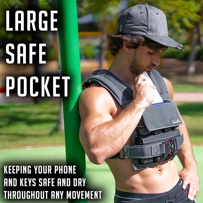 Weighted Vest 6lb, 10lb, 12lb, 25lb, 35lb, 45lb, 60lb Removable Iron Weights for Men and Women Workout for Calisthenics and Fitness Sport Training