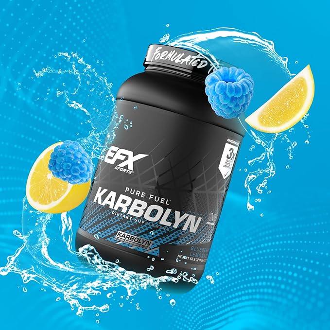 EFX Sports Karbolyn Fuel | Fast-Absorbing Carbohydrate Powder | Carb Load, Sustained Energy, Quick Recovery | Stimulant Free | 36 Servings (Blueberry Lemonade)