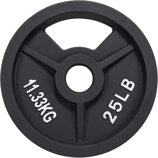 Signature Fitness Cast Iron Plate Weight Plate for Strength Training and Weightlifting, Olympic or Standard