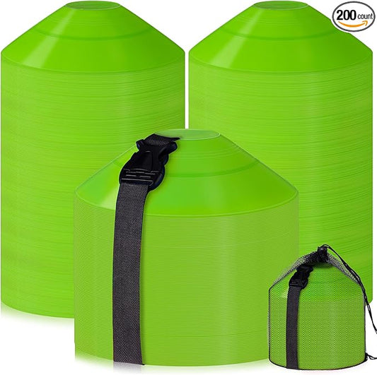 Sratte 200 Pcs Soccer Cones with Strap and