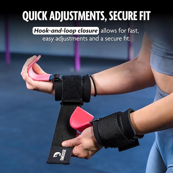 DMoose Fitness Weight Lifting Hooks for Men & 8 mm