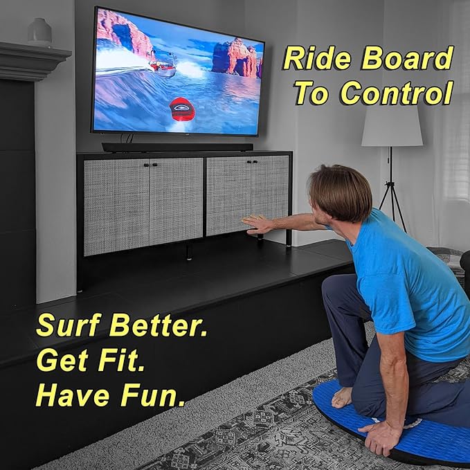 Wakesurf Balance Board by Lakesurf - Includes Motion Tracking App & Phone Mount for Wakesurfing Simulation, Games, Fitness Training, and Tutorials