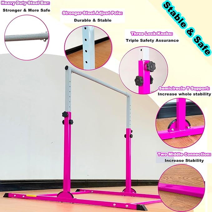 Gymnastic Bar for Kids Gymnastic Kip Bar Horizontal 3-15 Years
