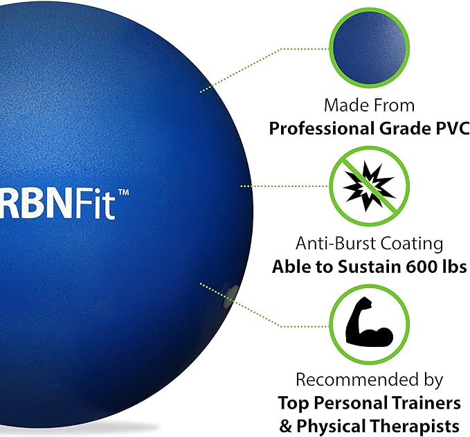 URBNFit Small Exercise Ball - 9-inch Mini Pilates