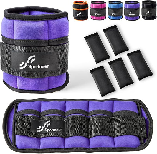 Sportneer Adjustable Ankle Weights for Women and Men 1 Pair 2 3 3 4 4 6 6 7 7 LBS