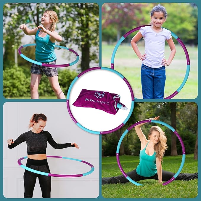 Detachable and Adjustable Weighted Hula Hoop for Adult 8 Push-to-Connect 3.04 Pounds, 36 Inches)