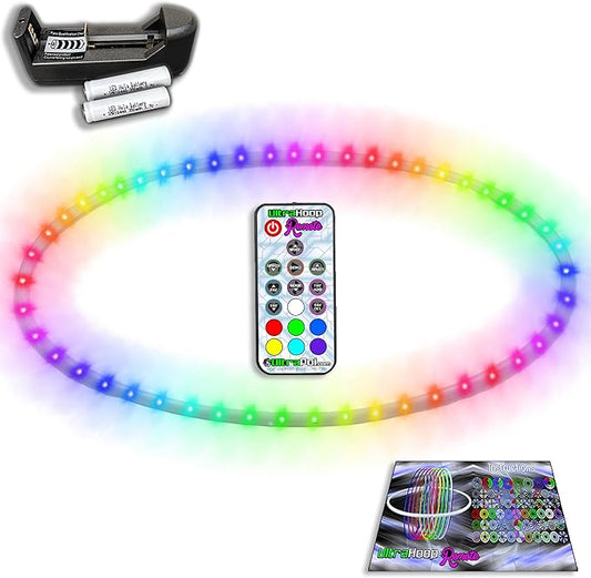 UltraHoop Remote LED Hoop - Wireless Control 60 300+ Modes 34” x 3/4" OD