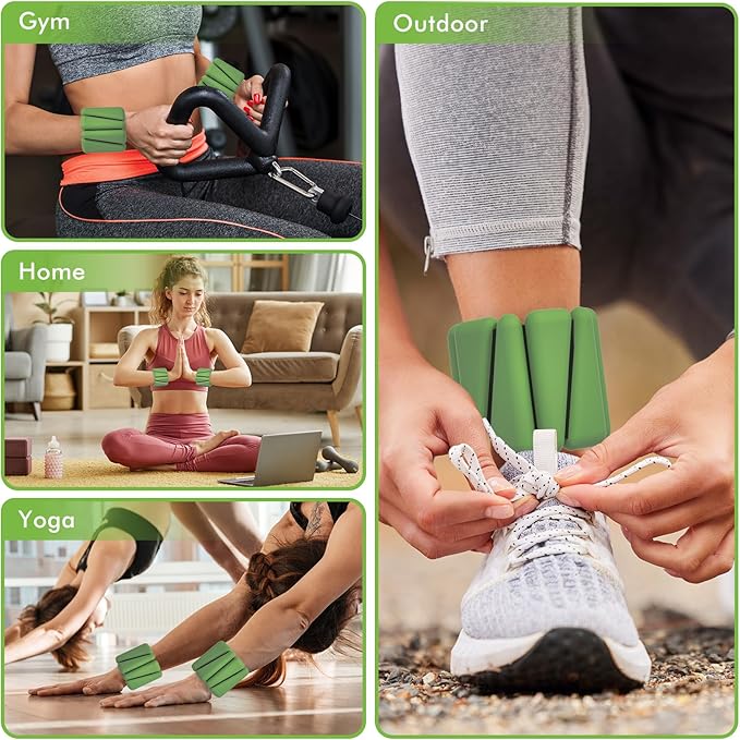 Wrist Weights, Ankle Weights for Women Men, Adjustable 2 (1LB (1LB Each)