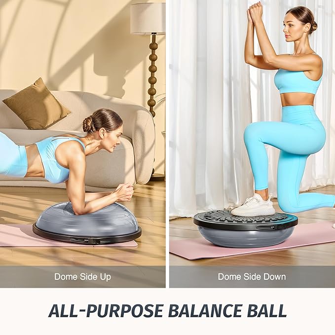 ZELUS 25in. Balance Ball 1500lb Inflatable 2 Bands,