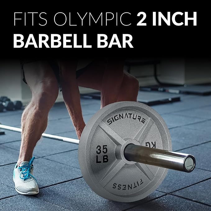 Deep Dish 2-Inch Olympic Cast Iron Weight Plates with E-Coating