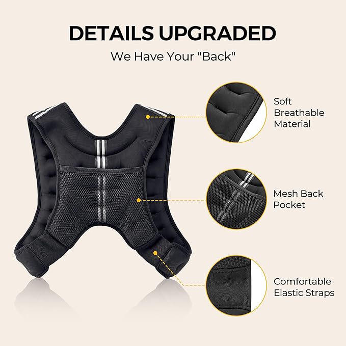 PACEARTH 4lb Black Weight Vests