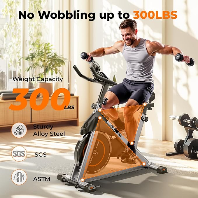 YOSUDA Indoor Cycling Bike Brake Pad/Magnetic Stationary Bike - Cycle Bike with Tablet Mount & Comfortable Seat Cushion