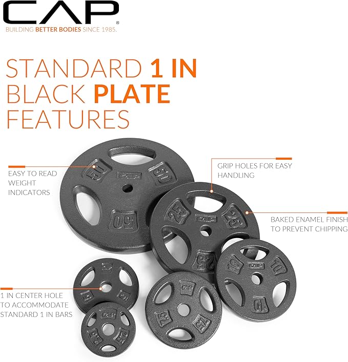 CAP Barbell Standard 1-Inch Grip Weight Plates