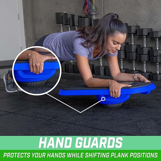 GoSports Fitness Plank Board with Smart Phone Holder - Blue or Red - Core Hub for Full Body Workouts