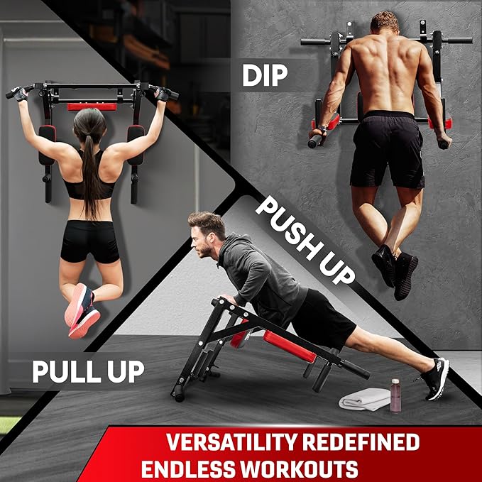 Yes4All Multifunctional Wall Mounted Pull Up Bar Chin 515 lbs