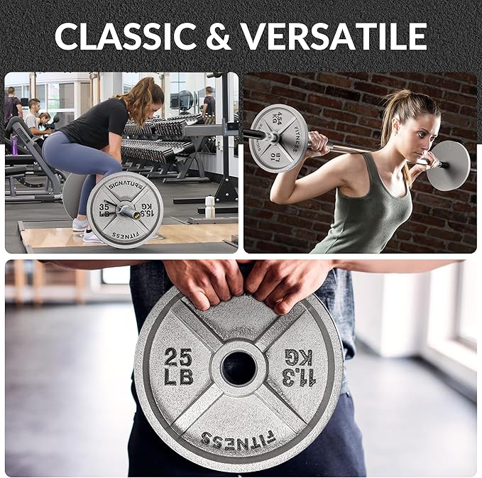 Deep Dish 2-Inch Olympic Cast Iron Weight Plates with E-Coating