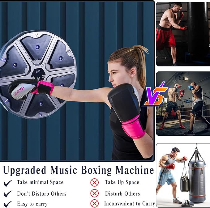 Wall Mounted Smart Bluetooth Music Boxing Machine - Electronic Boxing Target Workout Punching Equipment for Home, Indoor, and Gym Fitness