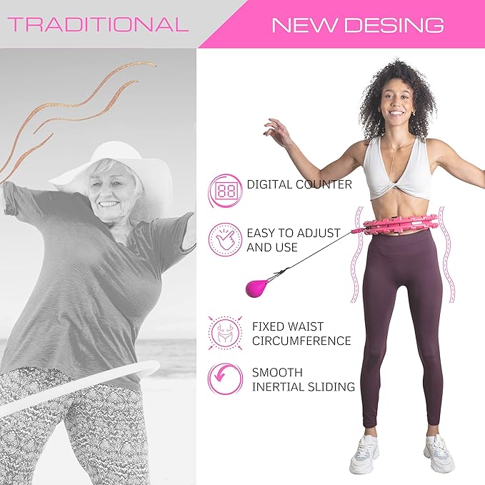 Weighted Smart Hula Hoops for Adults Weight Loss 2 in 1 Abdomen 24 Detachable