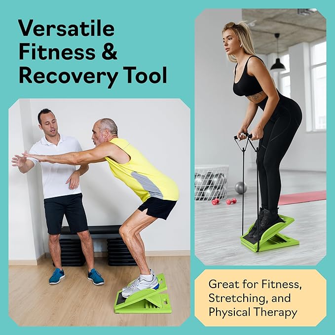 slant Board Turns Into balance board - Premium Calf Stretcher and Wobble Board for Effective Calf Stretching and Squats