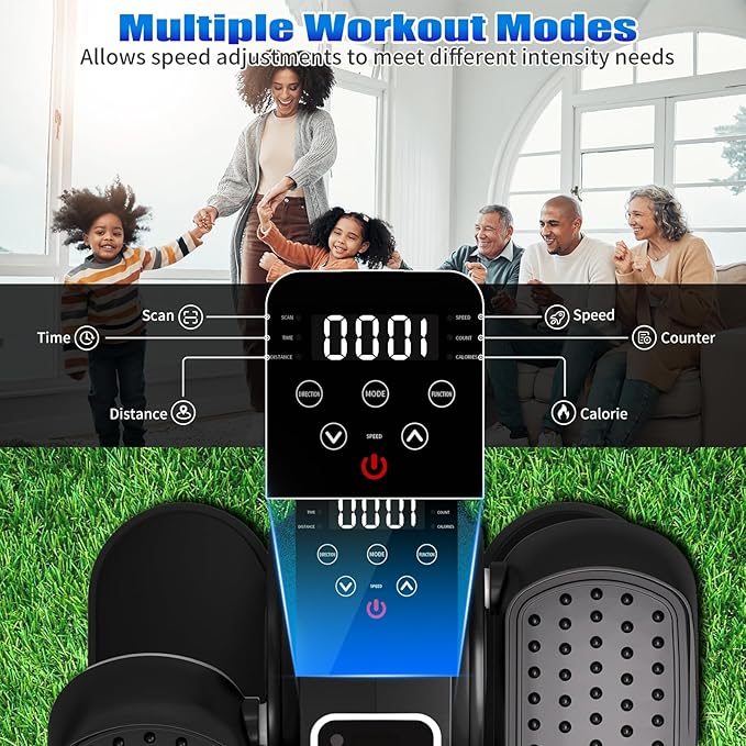 Under Desk Elliptical Machine with App – Quiet & Portable Electric Pedal Exerciser with Adjustable Speed and LED Display for Home and Office, Seated Ellipse Leg Exerciser Fully Assembled