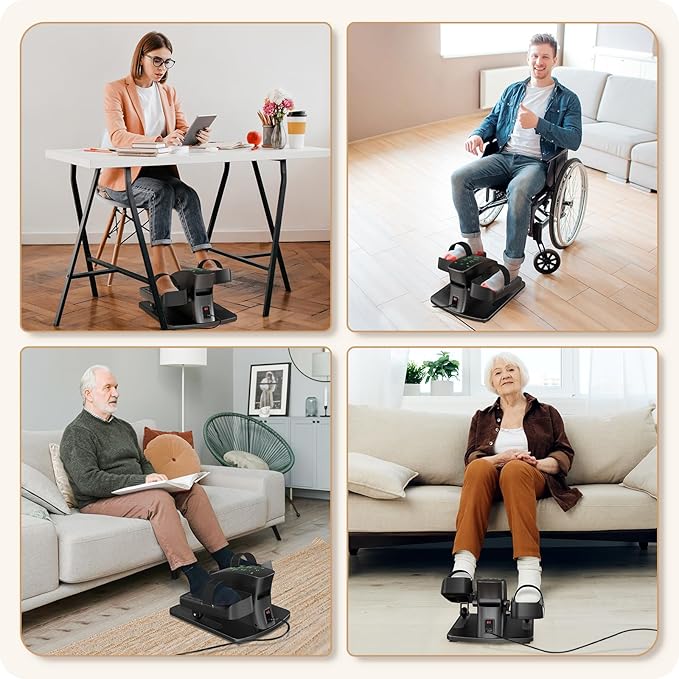 Under Desk Elliptical Training Machines: Pedal Exerciser Electric 2 in 1 Auto or Manual with 12 Adjustable Speeds Portable Under Desk Bike Leg Exerciser for Seniors While Sitting with Remote Control