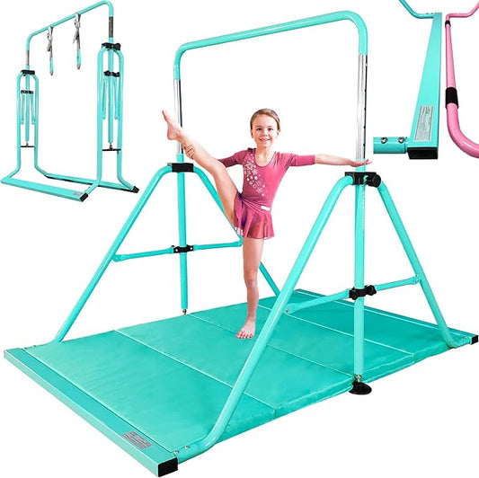 PreGymnastic Updated Folding Gymnastics Bar with Rings 3-10, Gymnastic