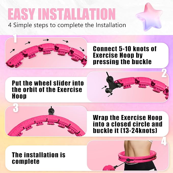 Infinity Fitness Hoop Plus Size Weighted Fitness Ring 32 Detachable 2 in 1 for