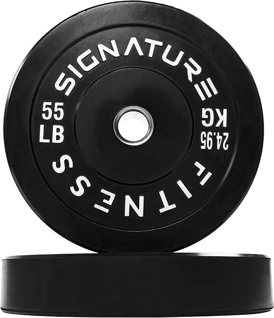 Signature Fitness 2" Olympic Bumper Plate Weight Plates 7FT Olympic