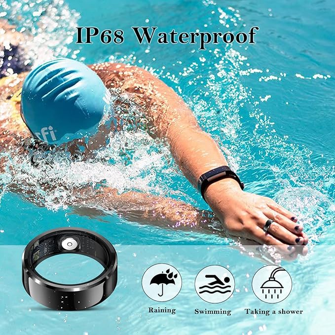 Smart Ring for Women Men-Wearable Fitness Tracker with Sleep Tracking Heart Rate Blood Oxygen Healthy Monitor Ring Activity Monitoring Steps Calories
