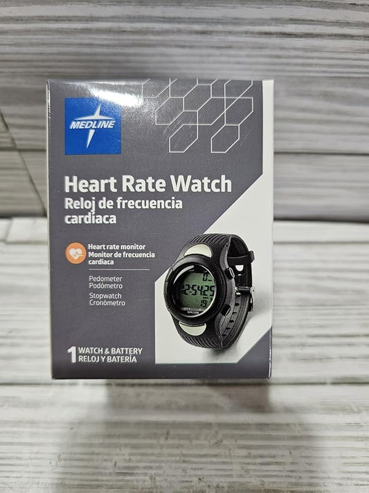 Medline Digital Heart Rate and Pedometer Watch, Water-Resistant Version, 1 Each