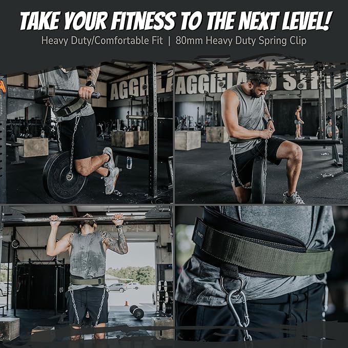 Weightlifting Dip Belt with Chain for Pullups and